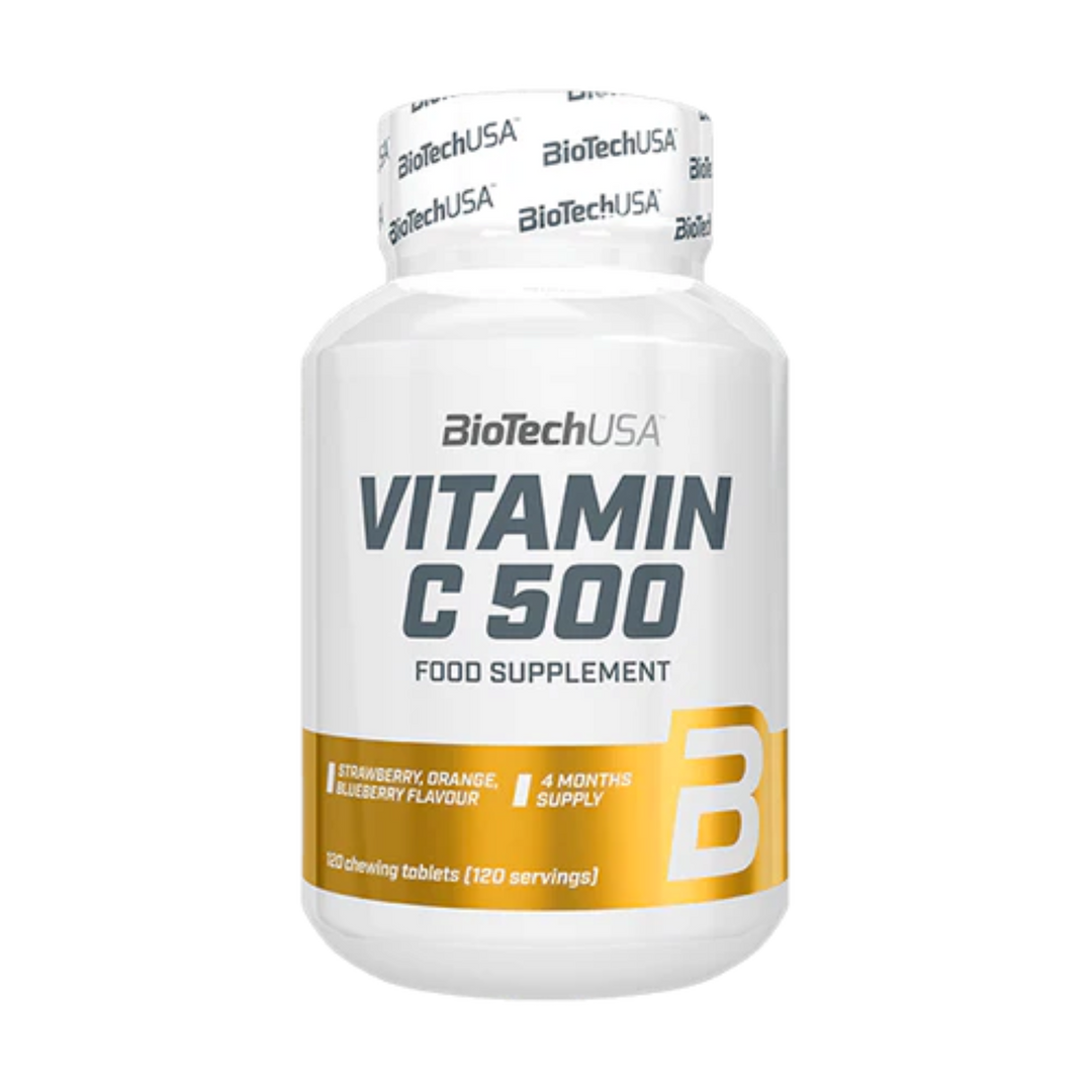 Vitamina C Tablete Masticabile, BioTechUSA, Vitamin C 500, 120 Chewing Tablets
