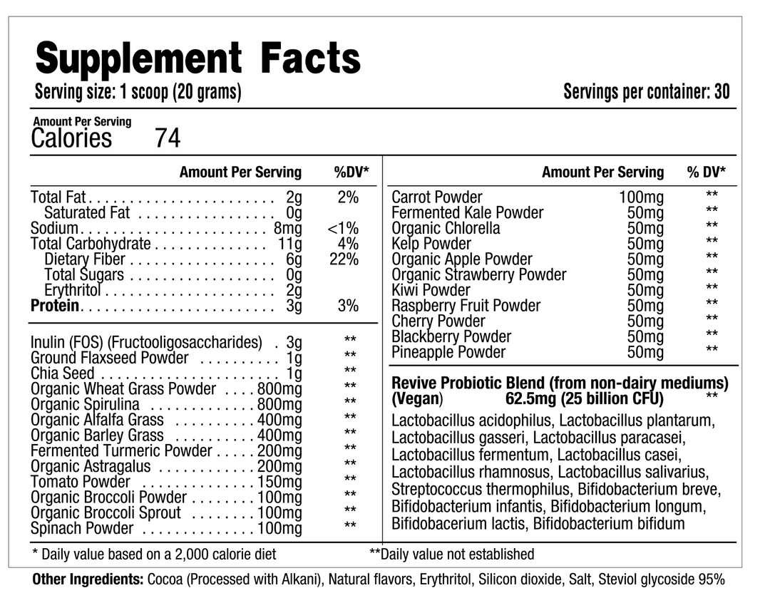 Super Aliment, Revive, Daily Greens, 500g