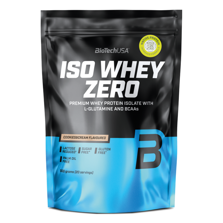 BioTechUSA Iso Whey Zero Lactose Reduced, Proteină din Zer Izolat cu Conținut Scăzut de Lactoză, 500g