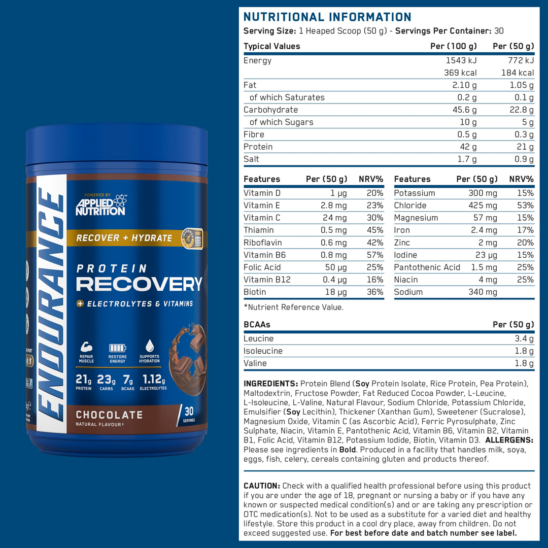 Supliment pentru Recuperare, Applied Nutrition, Endurance Recovery / Post Exercise Fuel, 1500g