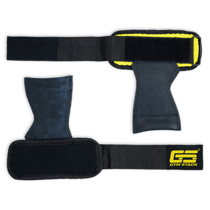 Lifting Grips, Gym Stack, Versatile Grip Pad, Rubber and Neoprene, Black / Yellow