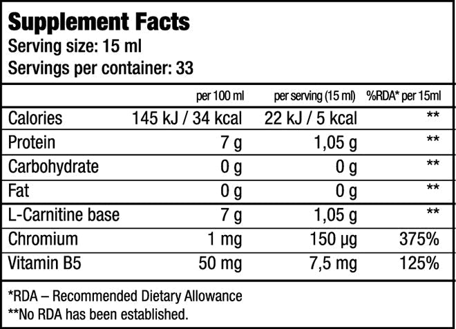 Carnitina cu crom lichida, BioTechUSA,  L-Carnitine  + Chrome,  500ml