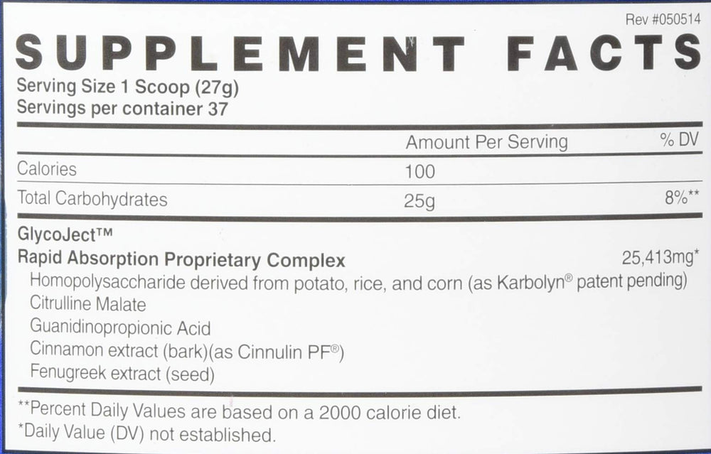 Complex de Carbohidrati, Evogen, GlycoJect, 1000g