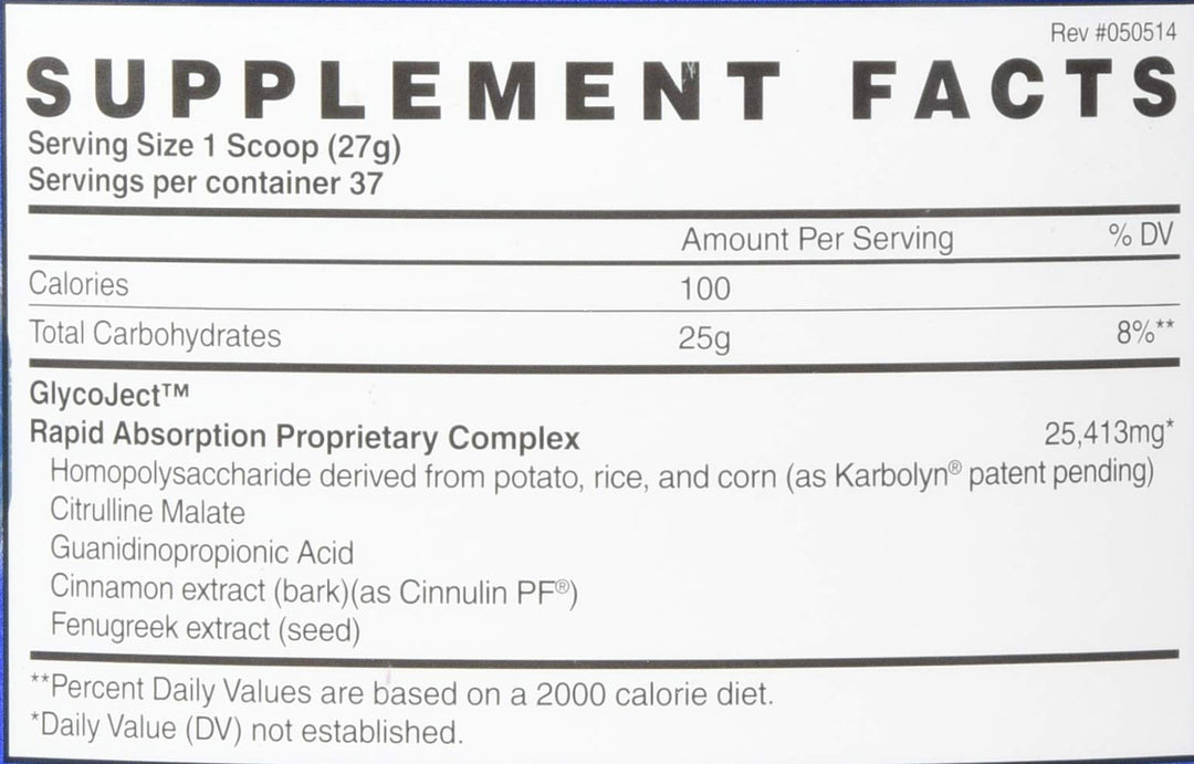 Complex de Carbohidrati, Evogen, GlycoJect, 1000g