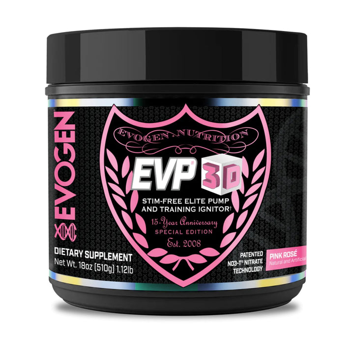 Pre-Workout fara cafeina, Evogen, EVP 3D Pink Rose, 510g