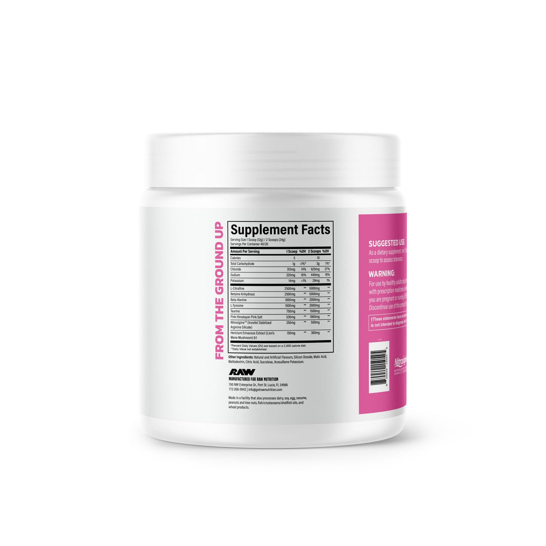 Pre-Workout, RAW Nutrition, Pump Non-Stim, 480g