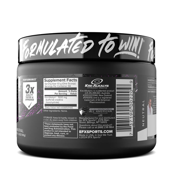 Creatina Kre-Alkalina Pudra, EFX Sports, Kre-Alkalyn Powder, 110g