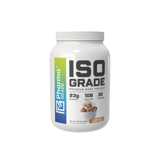 Pharma Grade ISO Grade Whey Protein aroma Cinnamon Cereal Milk 900g flacon frontal