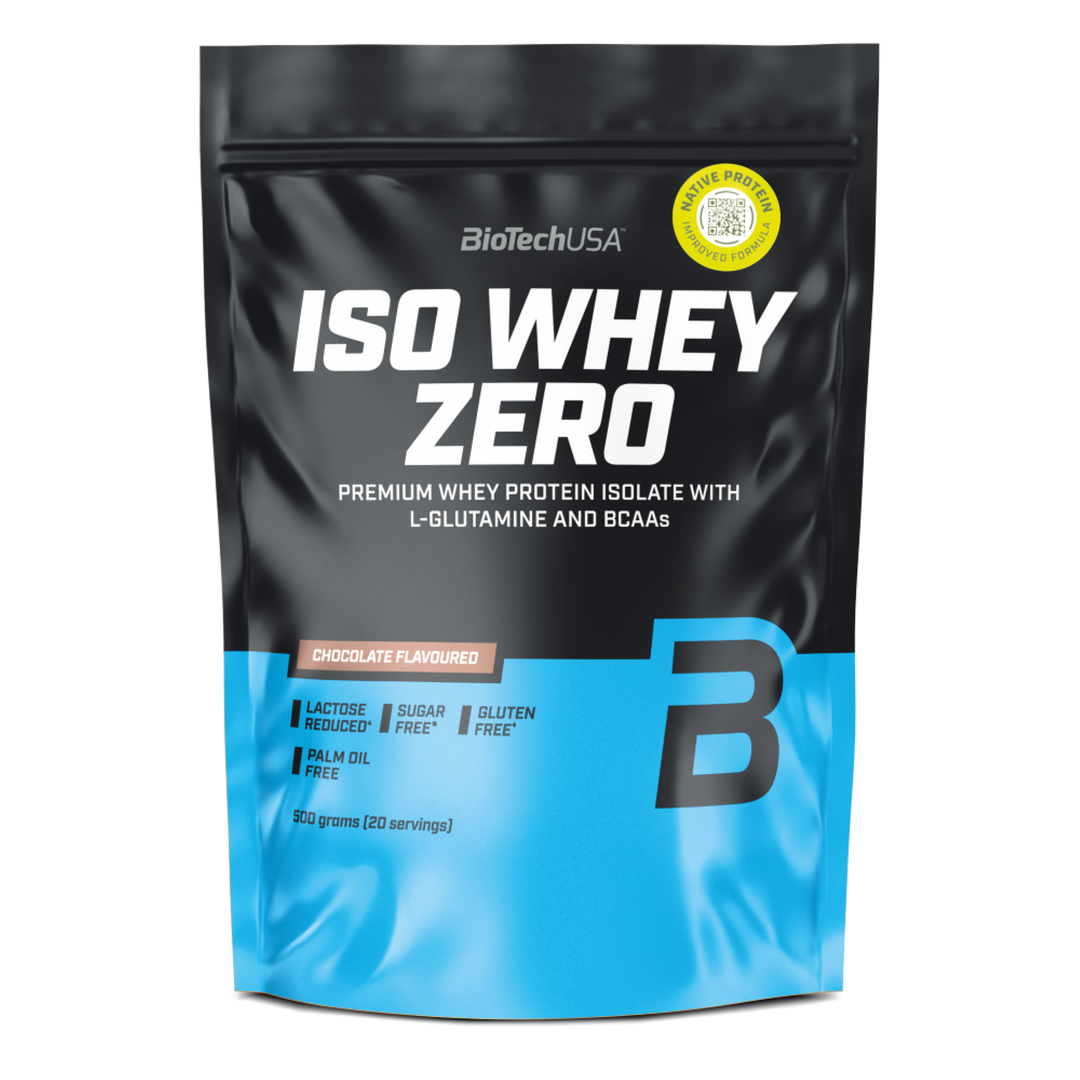 BioTechUSA Iso Whey Zero Lactose Reduced, Proteină din Zer Izolat cu Conținut Scăzut de Lactoză, 500g
