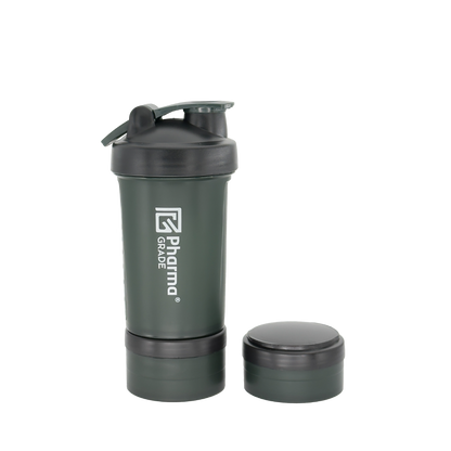 Pharma Grade Triple Pro Shaker 450ml vedere laterala cu gradatii marcate